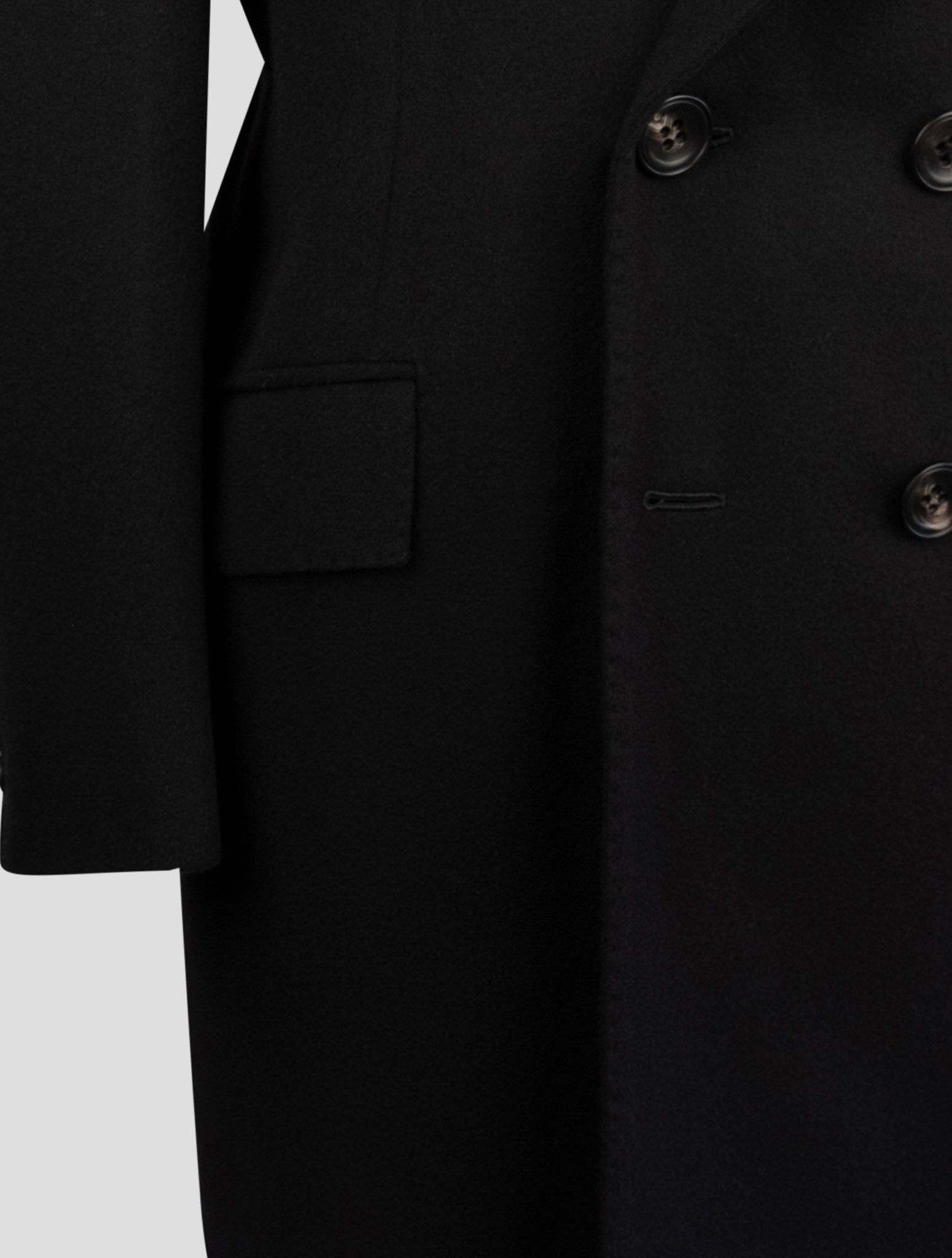 Kiton Black Cashmere Overcoat