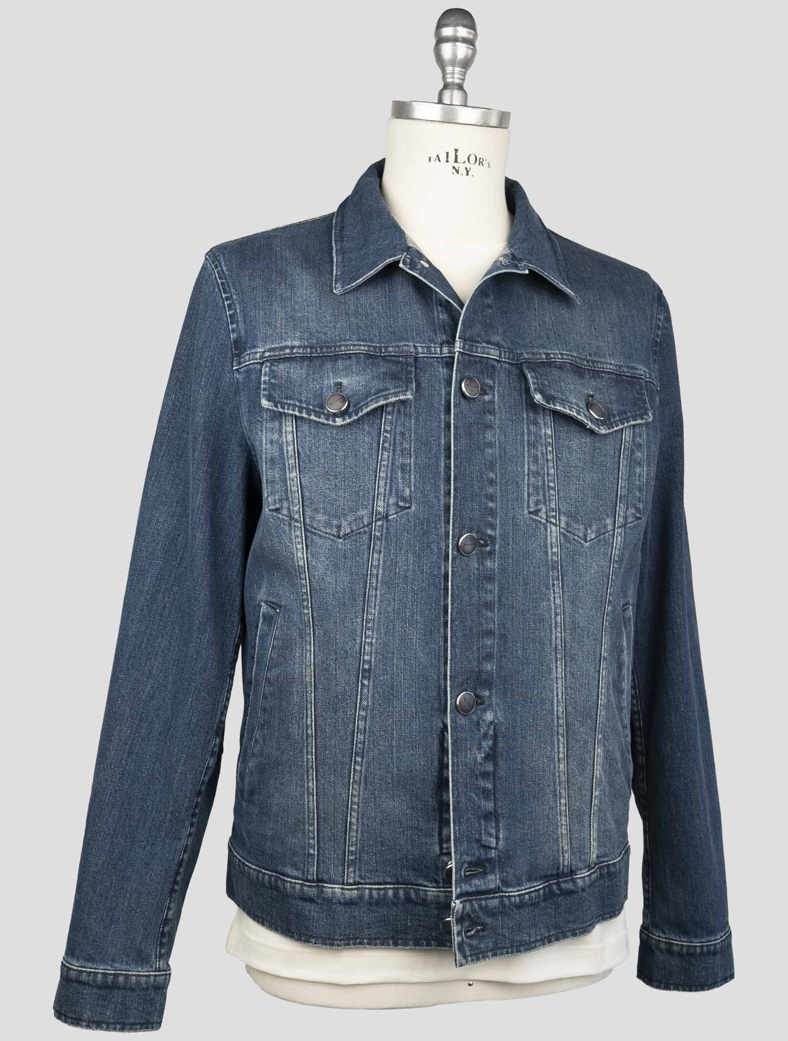 Kiton Blue Cotton Ea Coat