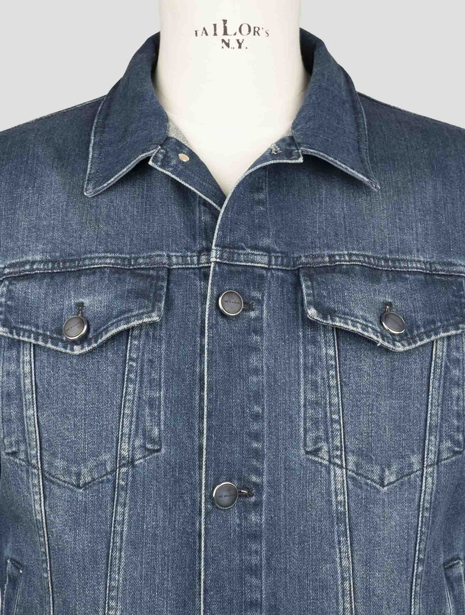 Kiton Blue Cotton Ea Coat