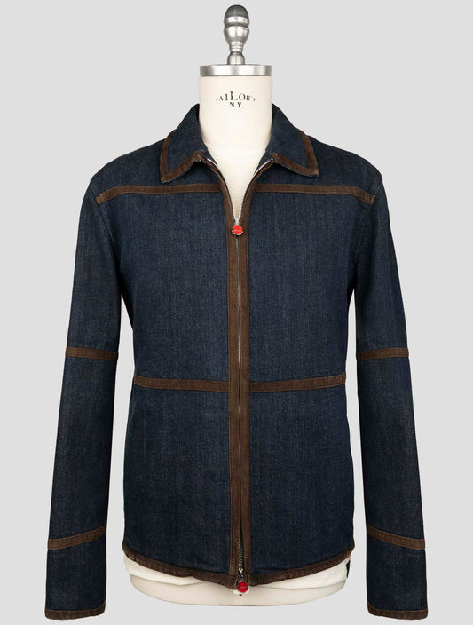 Kiton Blue Cotton Ea Coat