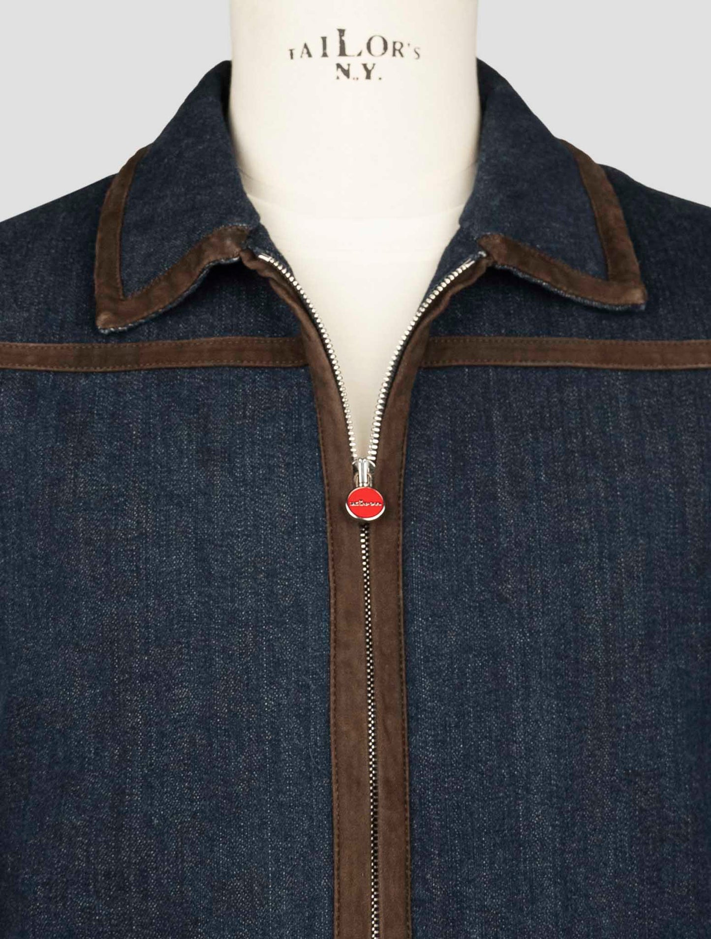 Kiton Blue Cotton Ea Coat