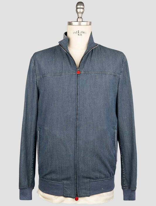 Kiton Blue Cotton Coat