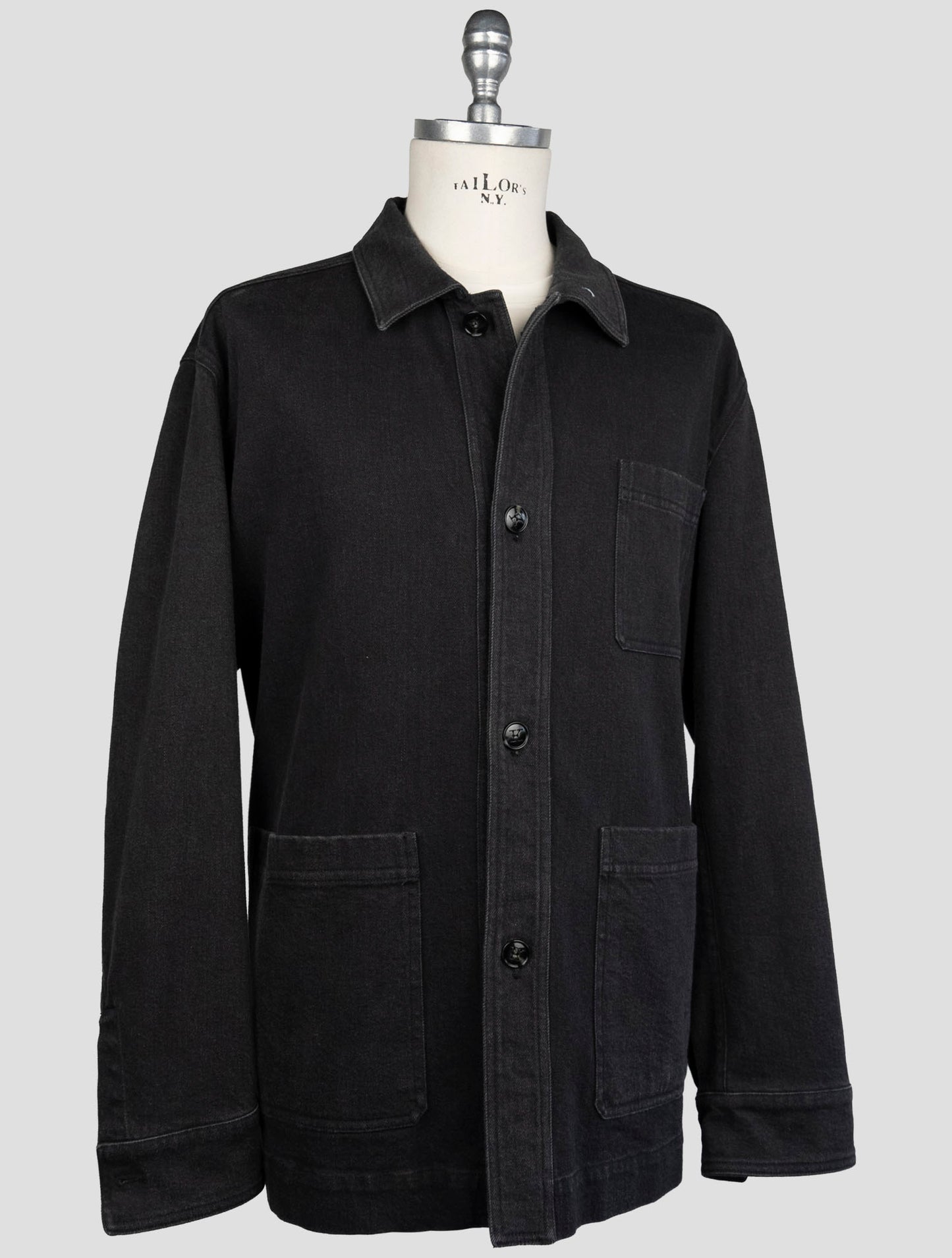 Kiton Black Cotton Ea Coat