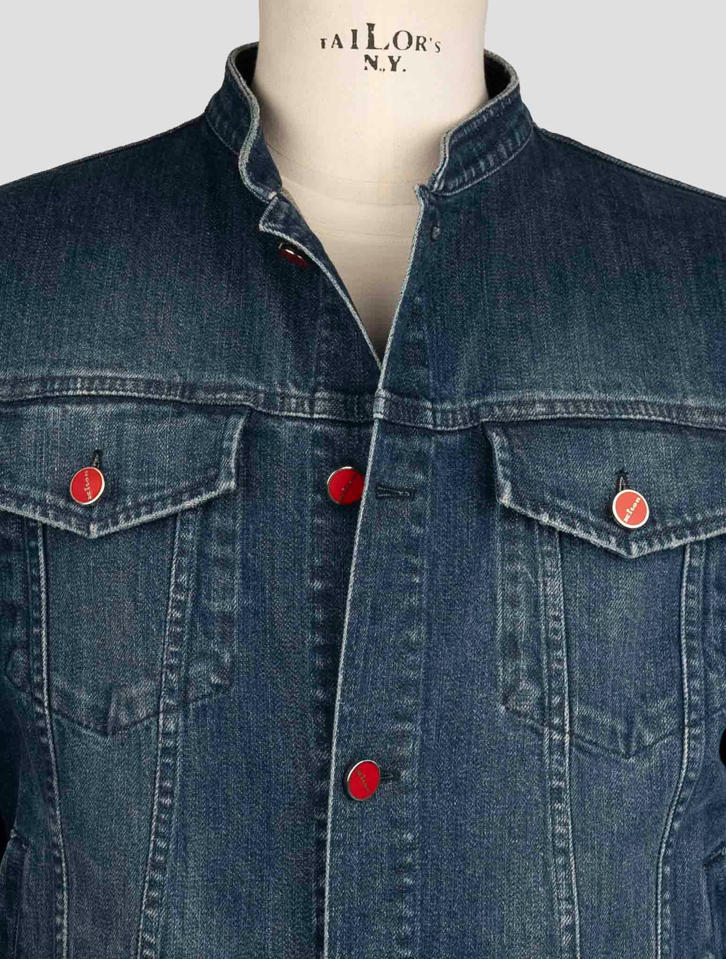 Kiton Blue Cotton Ea Coat