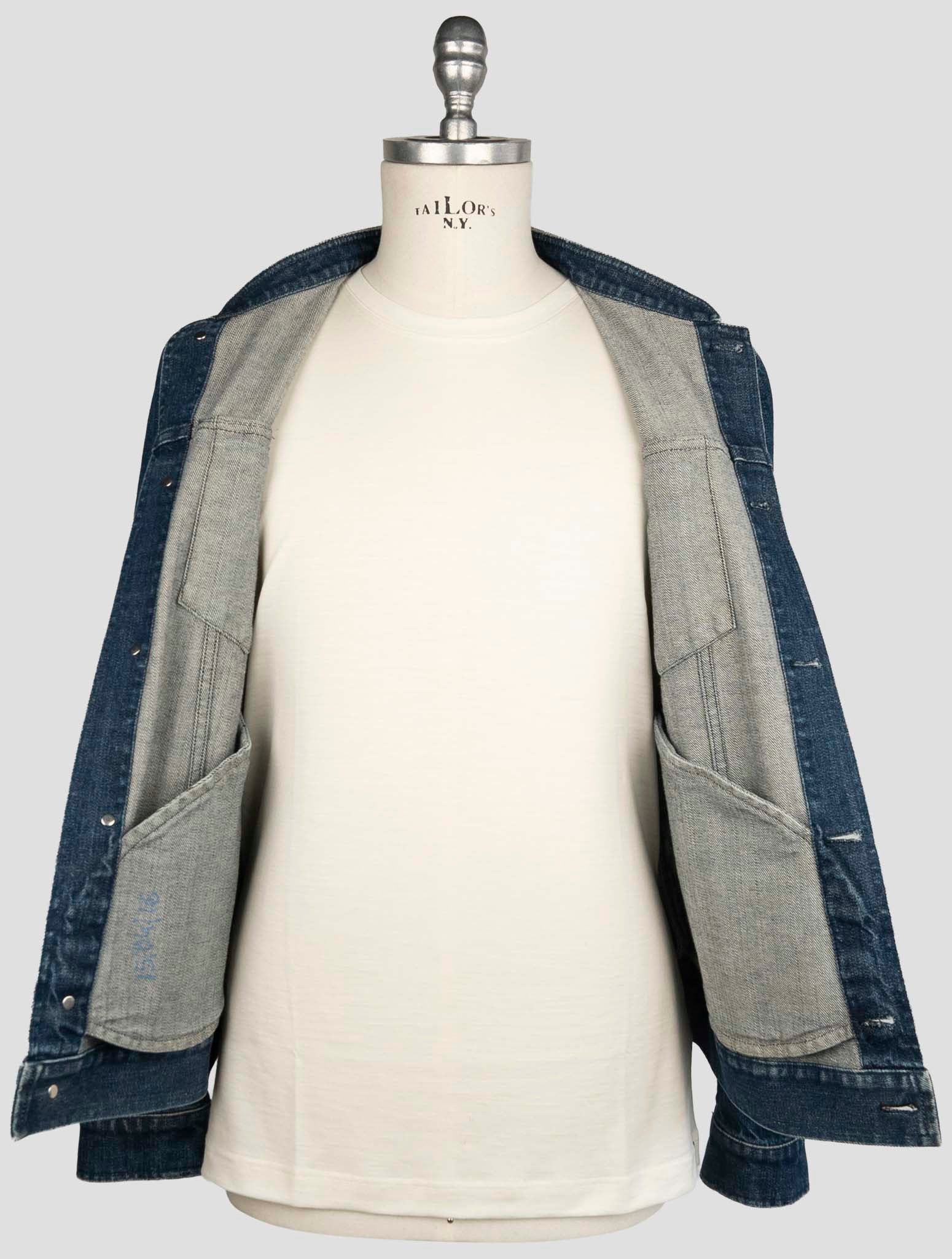 Kiton Blue Cotton Ea Coat