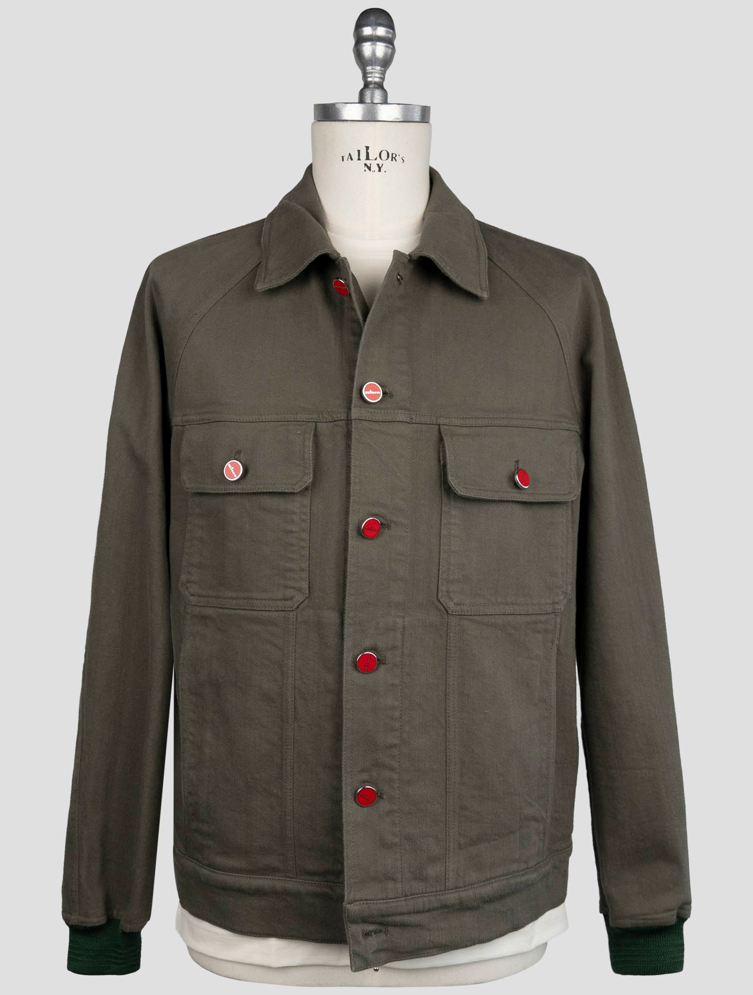 Kiton Green Cotton Ea Coat