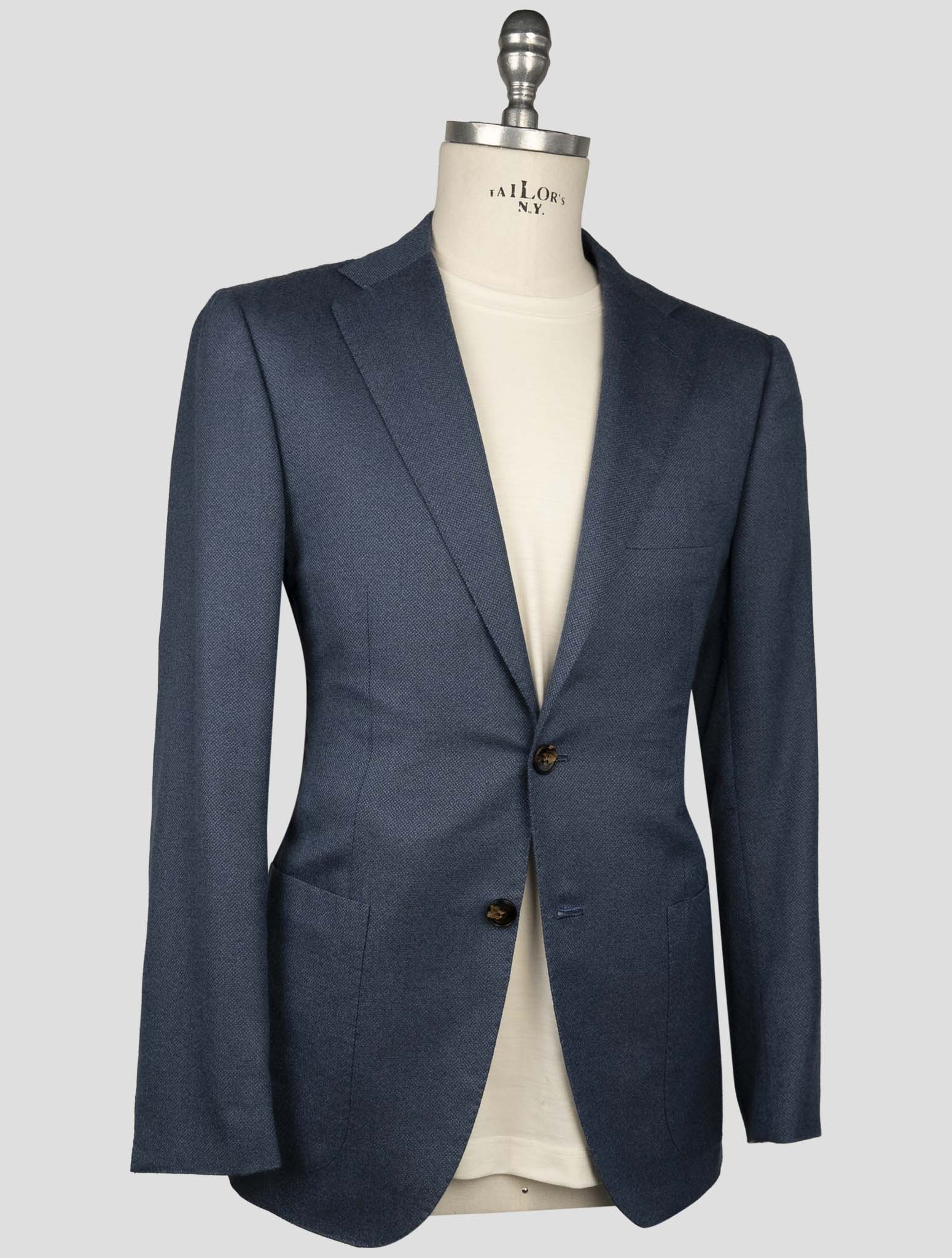 Kiton Blue Cashmere Silk Blazer