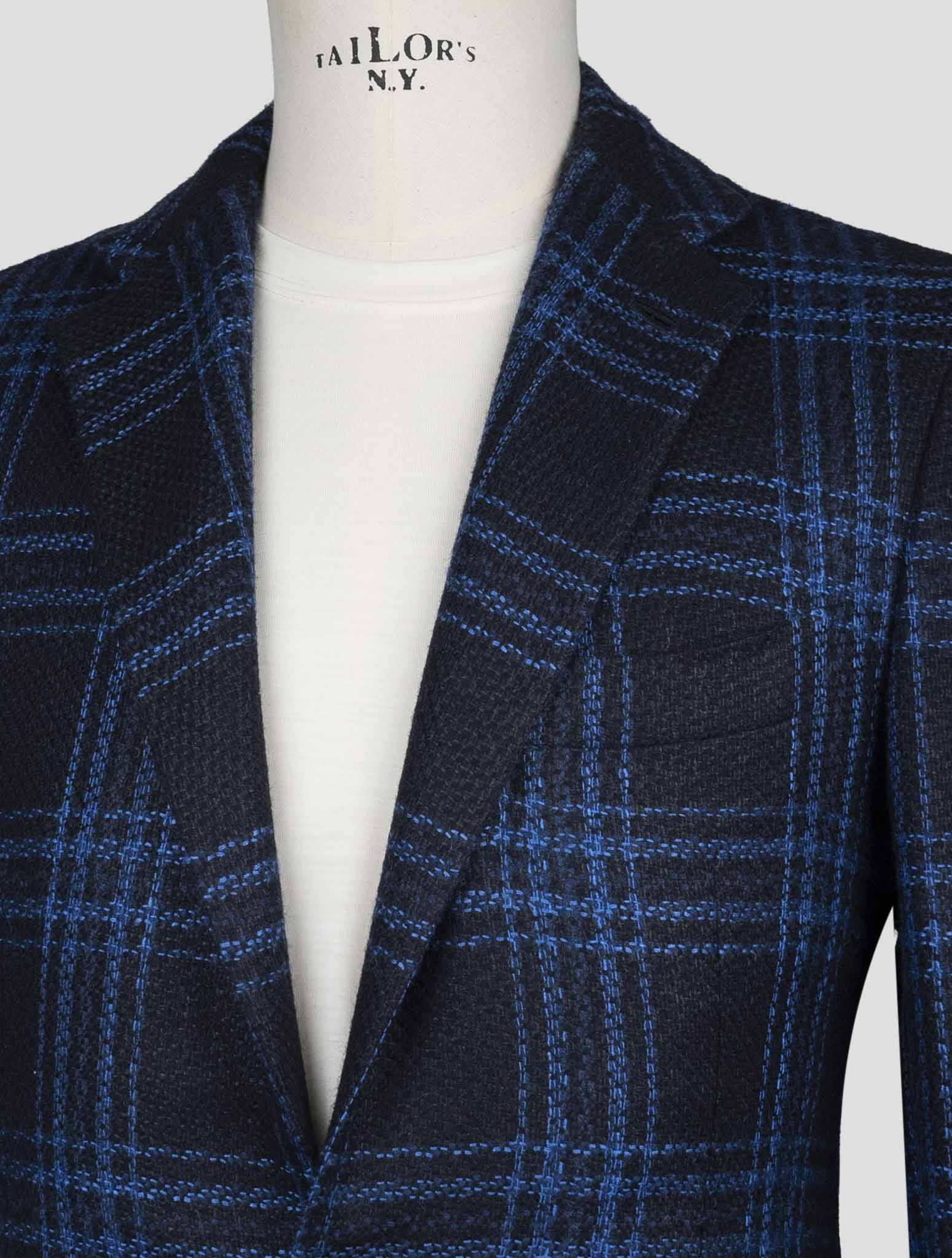 Kiton Blue Cashmere Silk Blazer