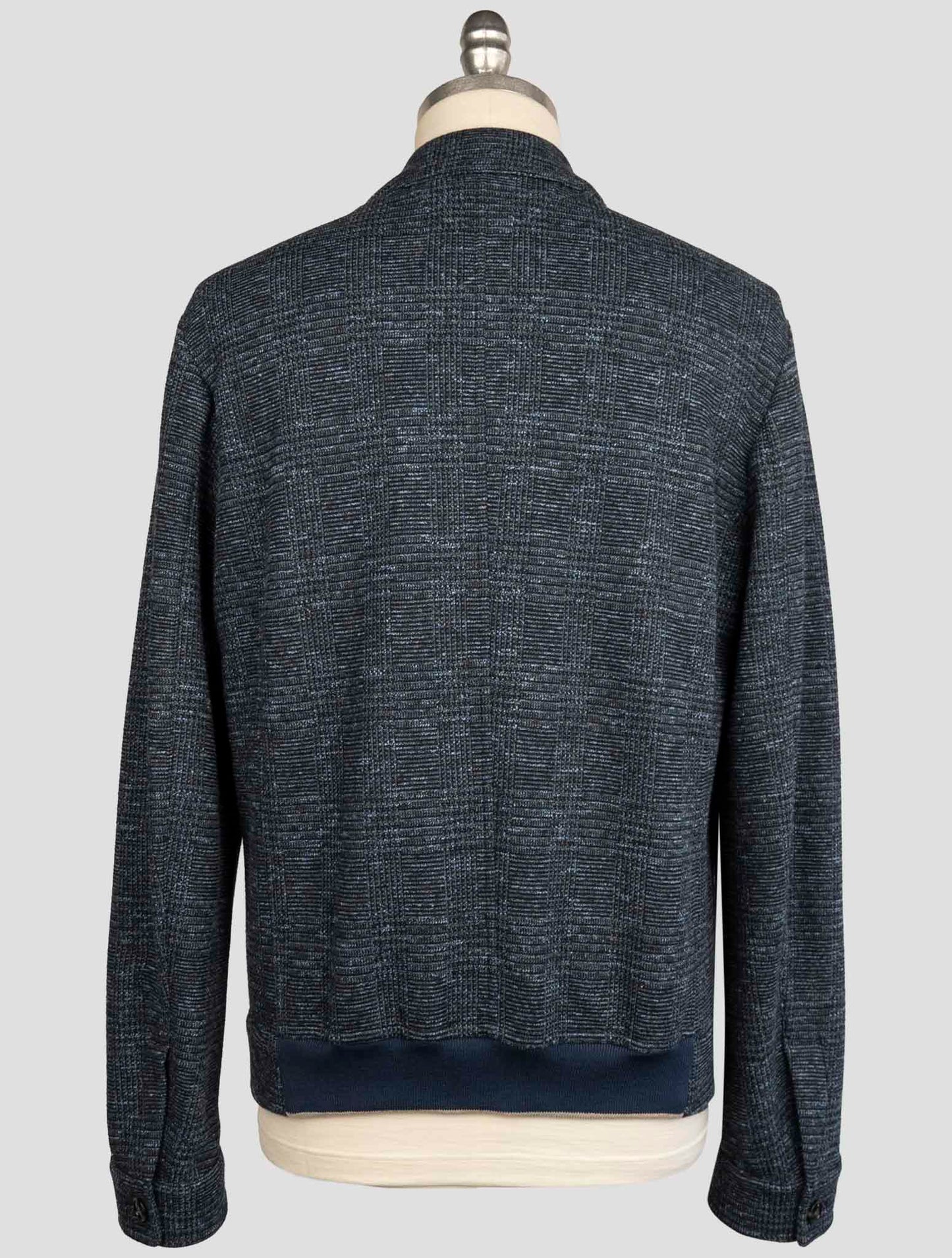 Kiton Blue Cotton Virgin Wool Pl Linen Coat
