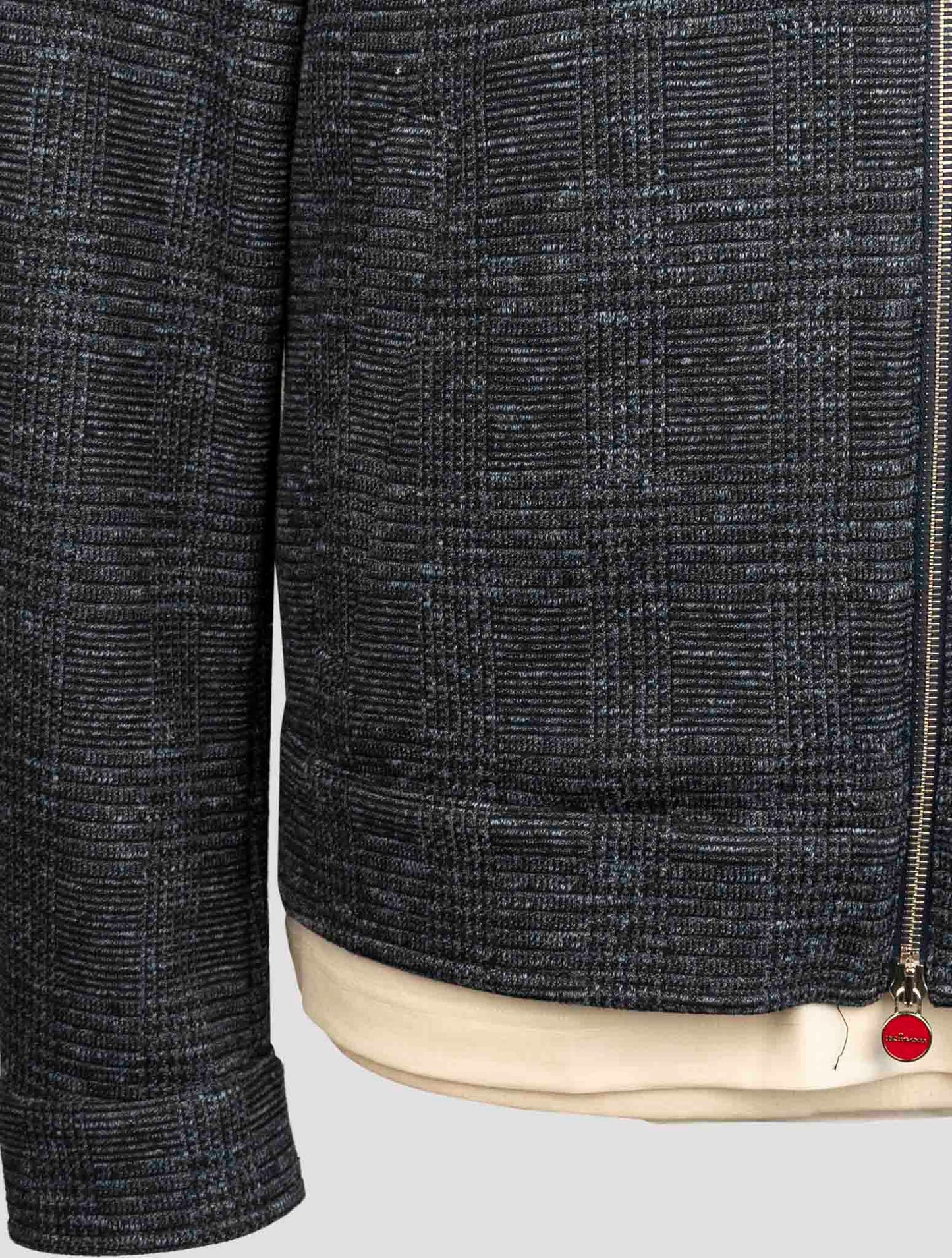 Kiton Blue Cotton Virgin Wool Pl Linen Coat