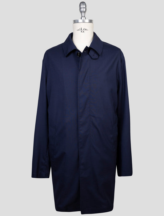 Kiton Blue Virgin Wool Pa Ea Overcoat