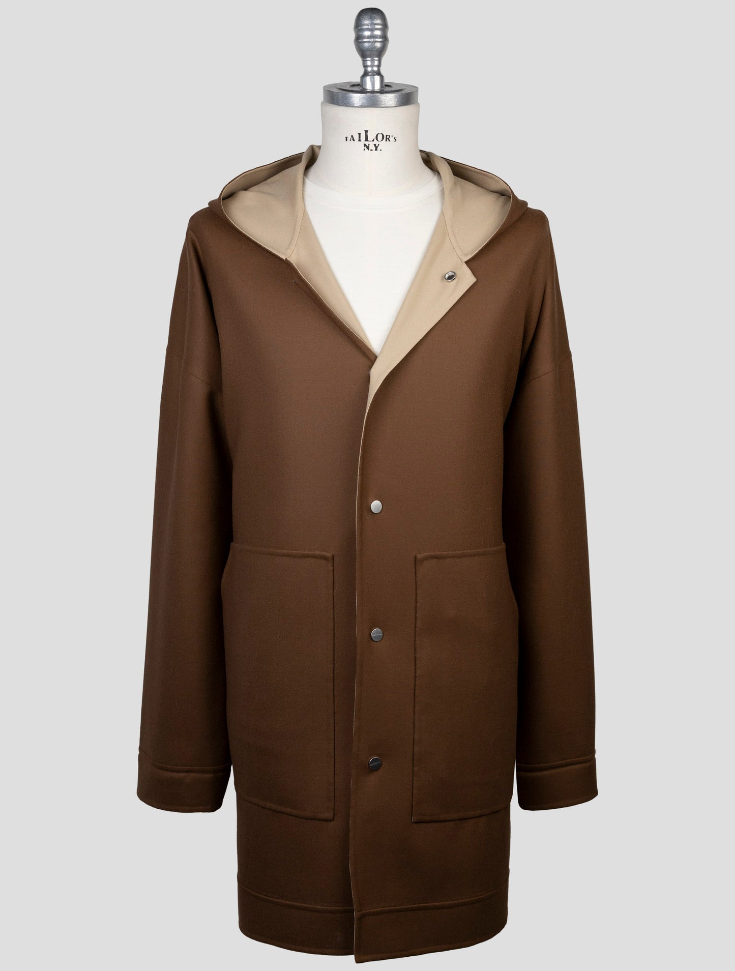 Kiton Brown Wool Ea Overcoat