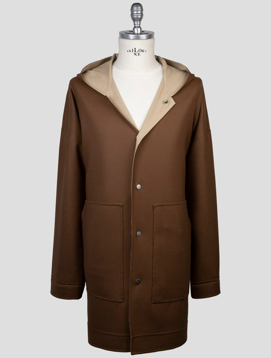 Kiton Brown Wool Ea Overcoat