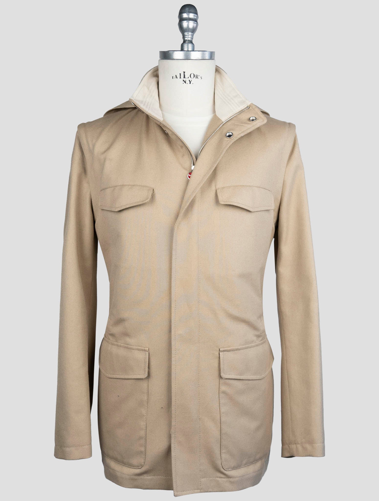 Kiton Beige Cotton Coat