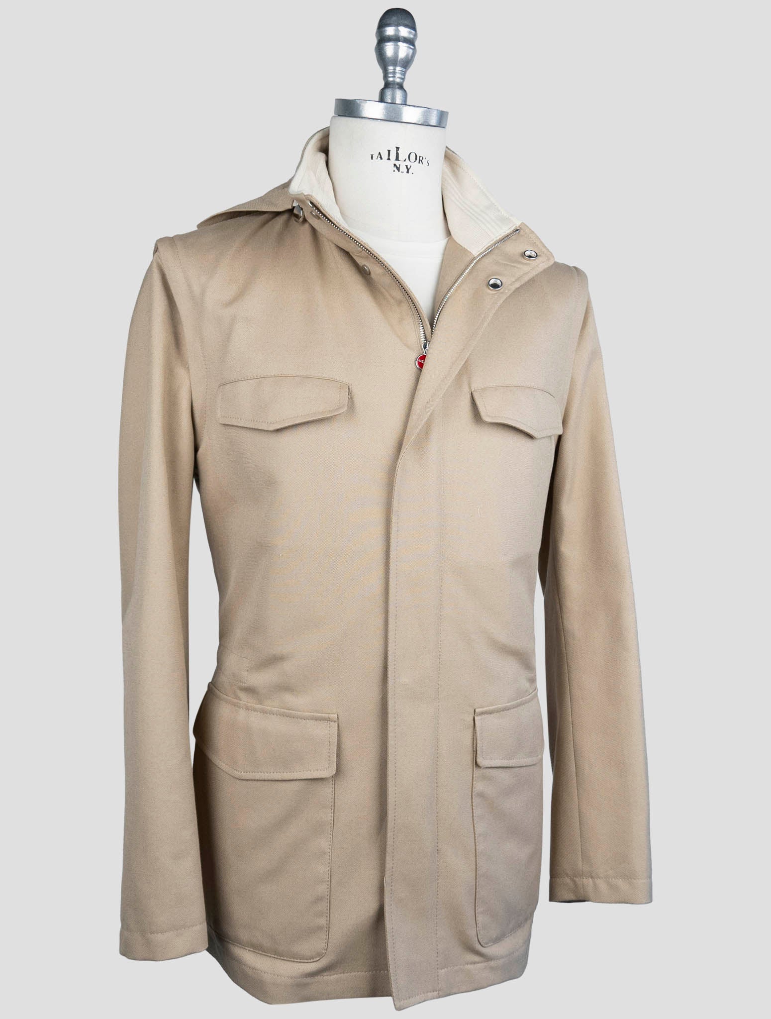 Kiton Beige Cotton Coat