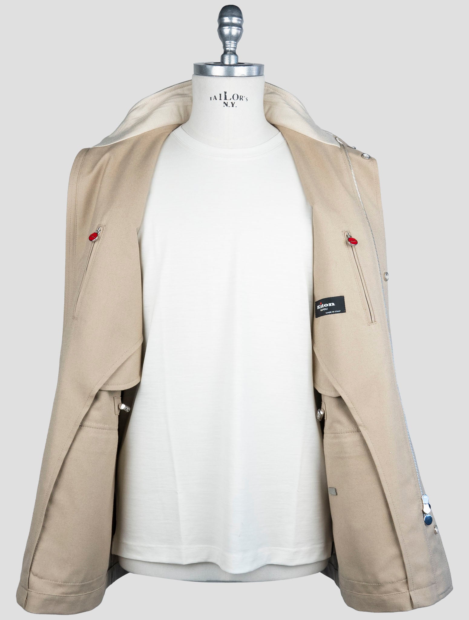 Kiton Beige Cotton Coat