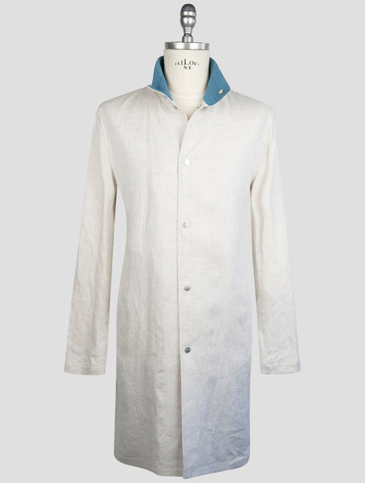 Kiton Gray Linen Overcoat