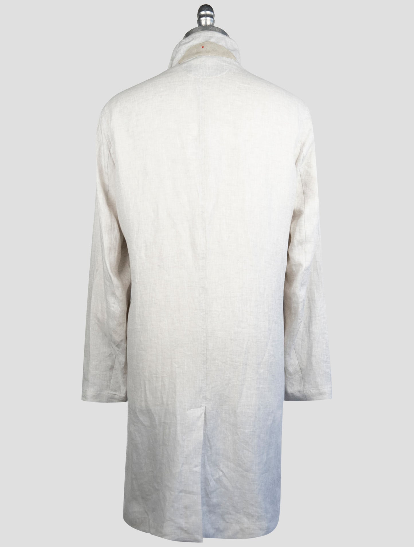 Kiton Gray Linen Overcoat