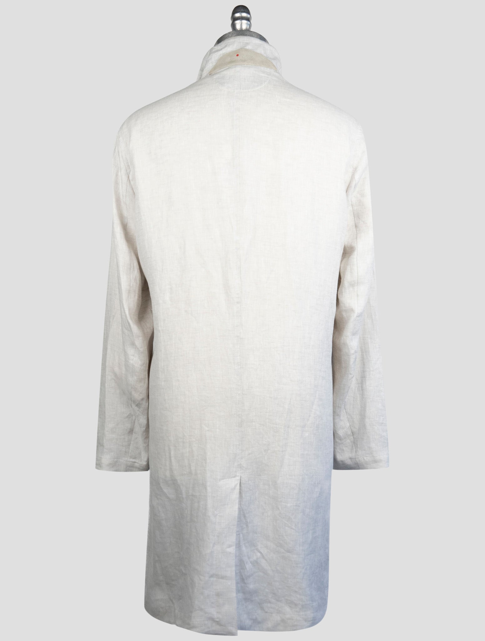 Kiton Gray Linen Overcoat