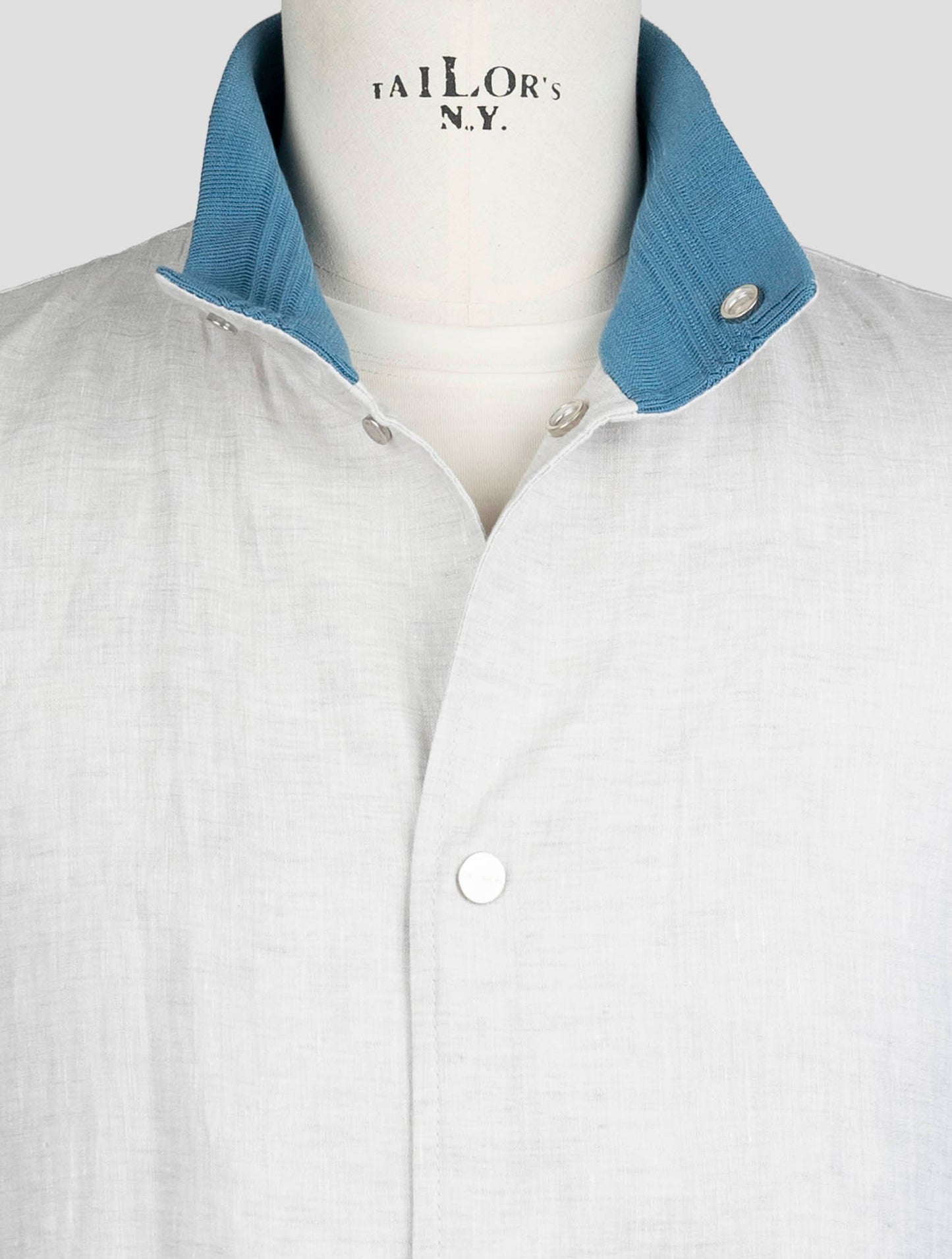 Kiton Gray Linen Overcoat