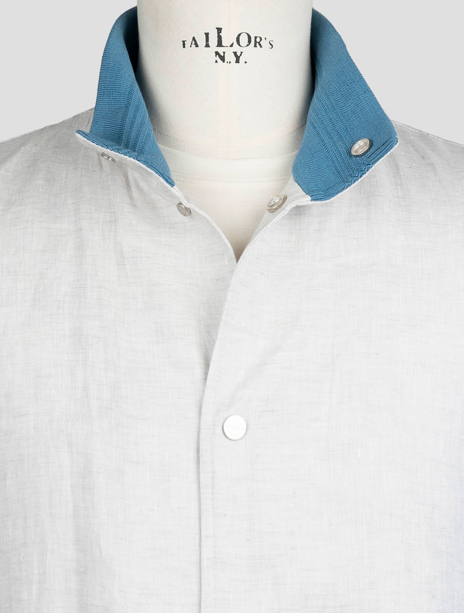 Kiton Gray Linen Overcoat
