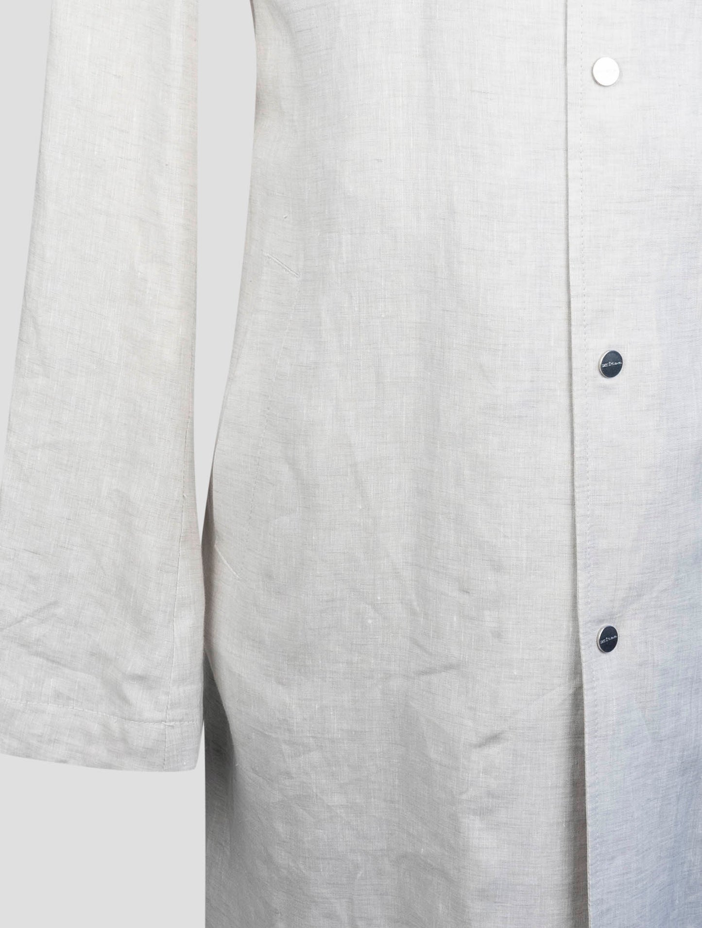 Kiton Gray Linen Overcoat