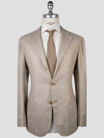 Kiton Brown Cashmere Virgin Wool Silk Linen Blazer