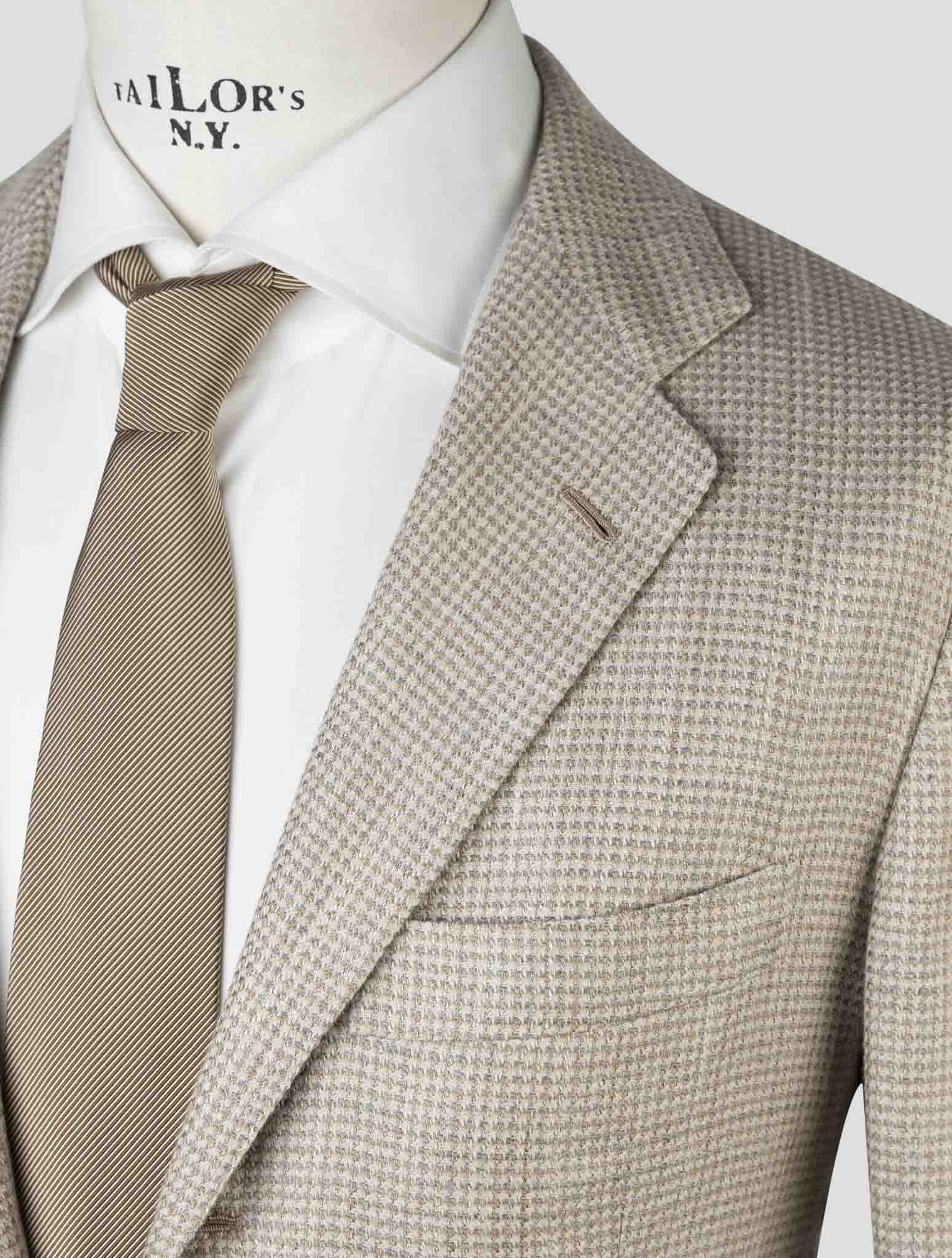Kiton Brown Cashmere Virgin Wool Silk Linen Blazer