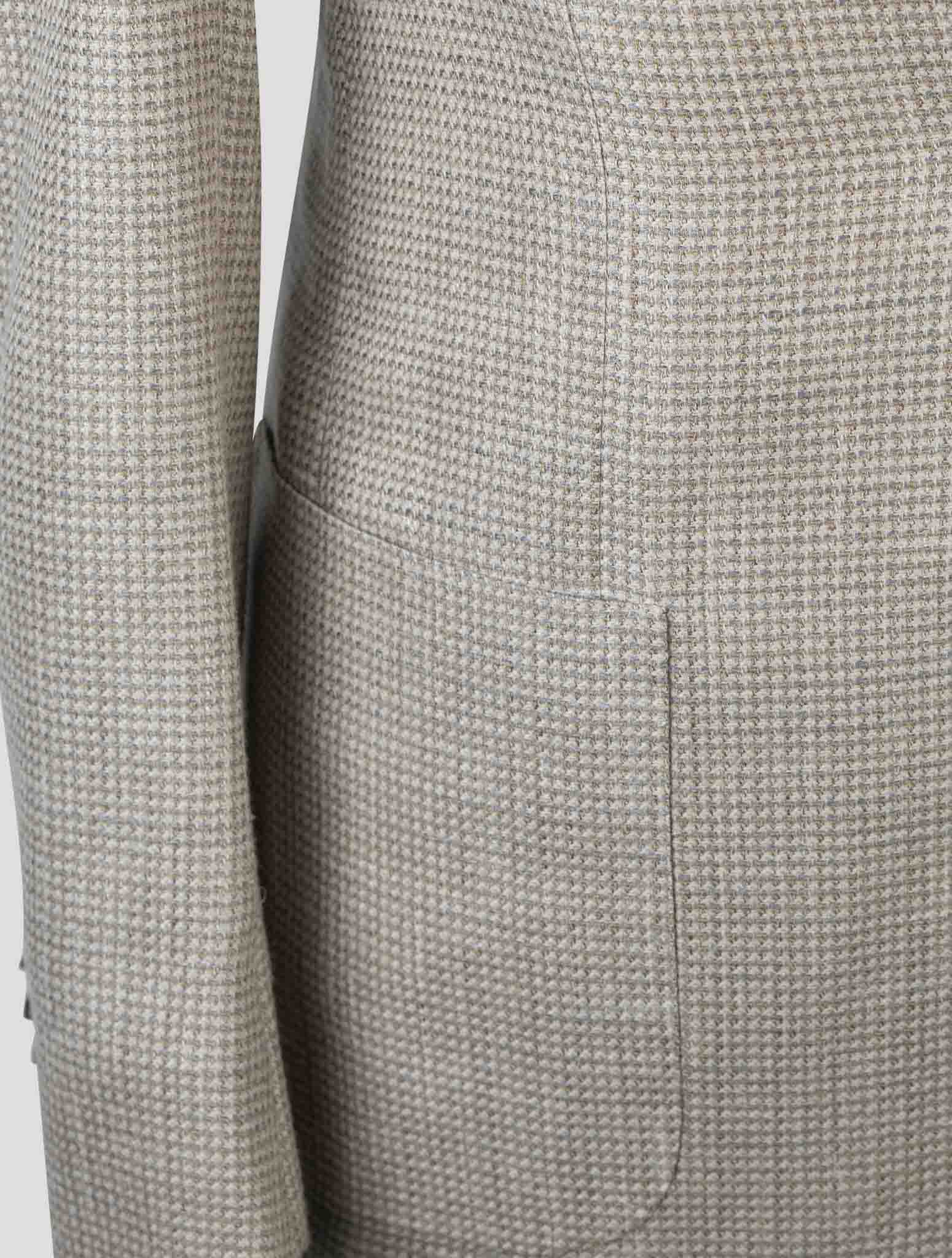 Kiton Brown Cashmere Virgin Wool Silk Linen Blazer
