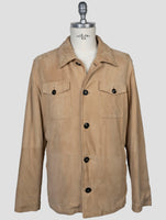 Kiton Beige Leather Suede Coat