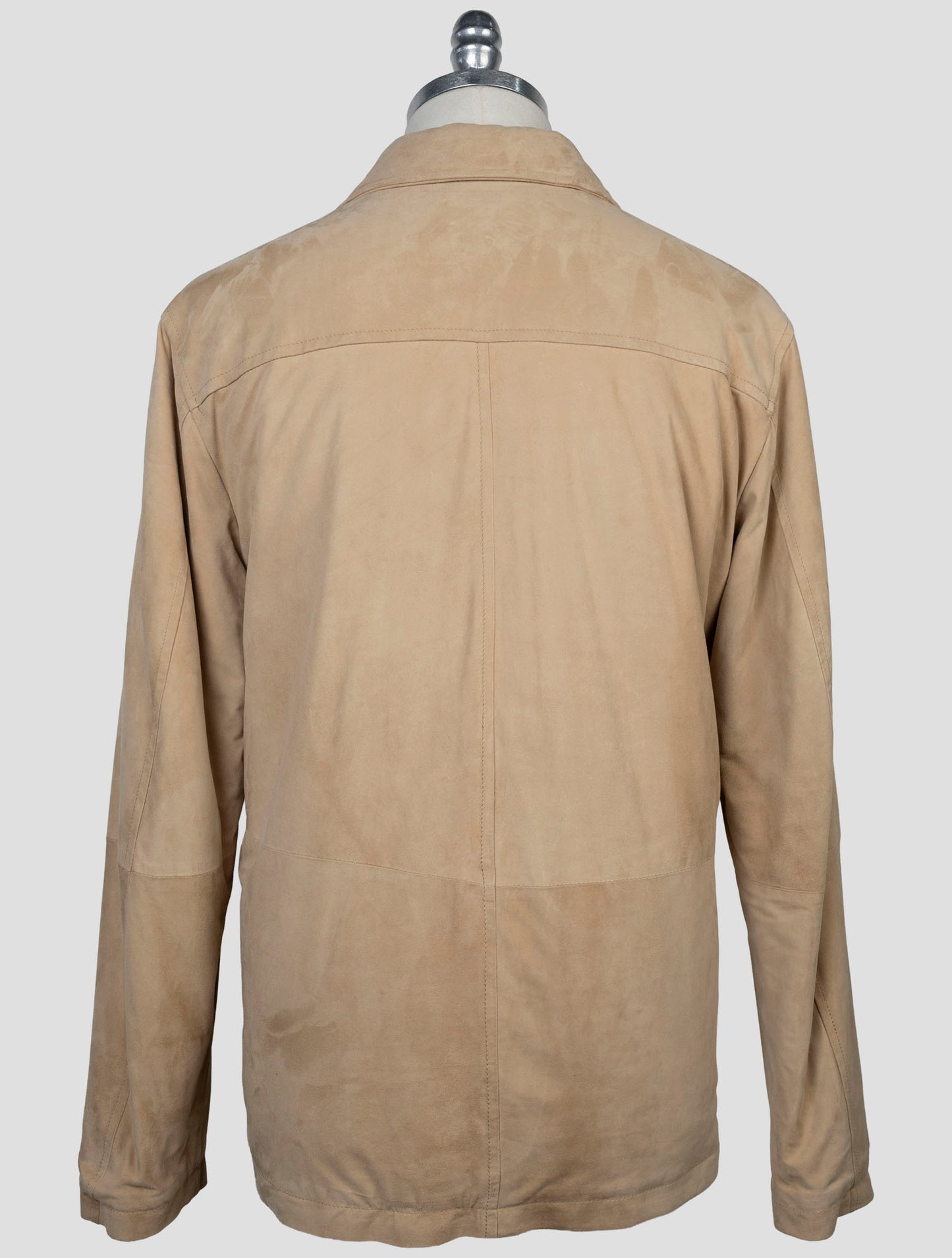 Kiton Beige Leather Suede Coat