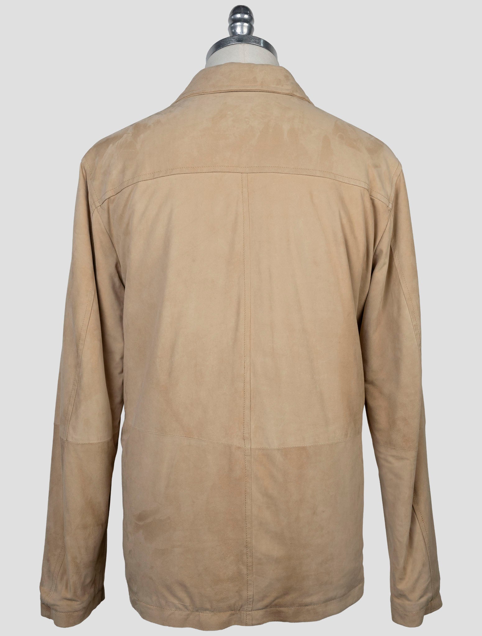Kiton Beige Leather Suede Coat