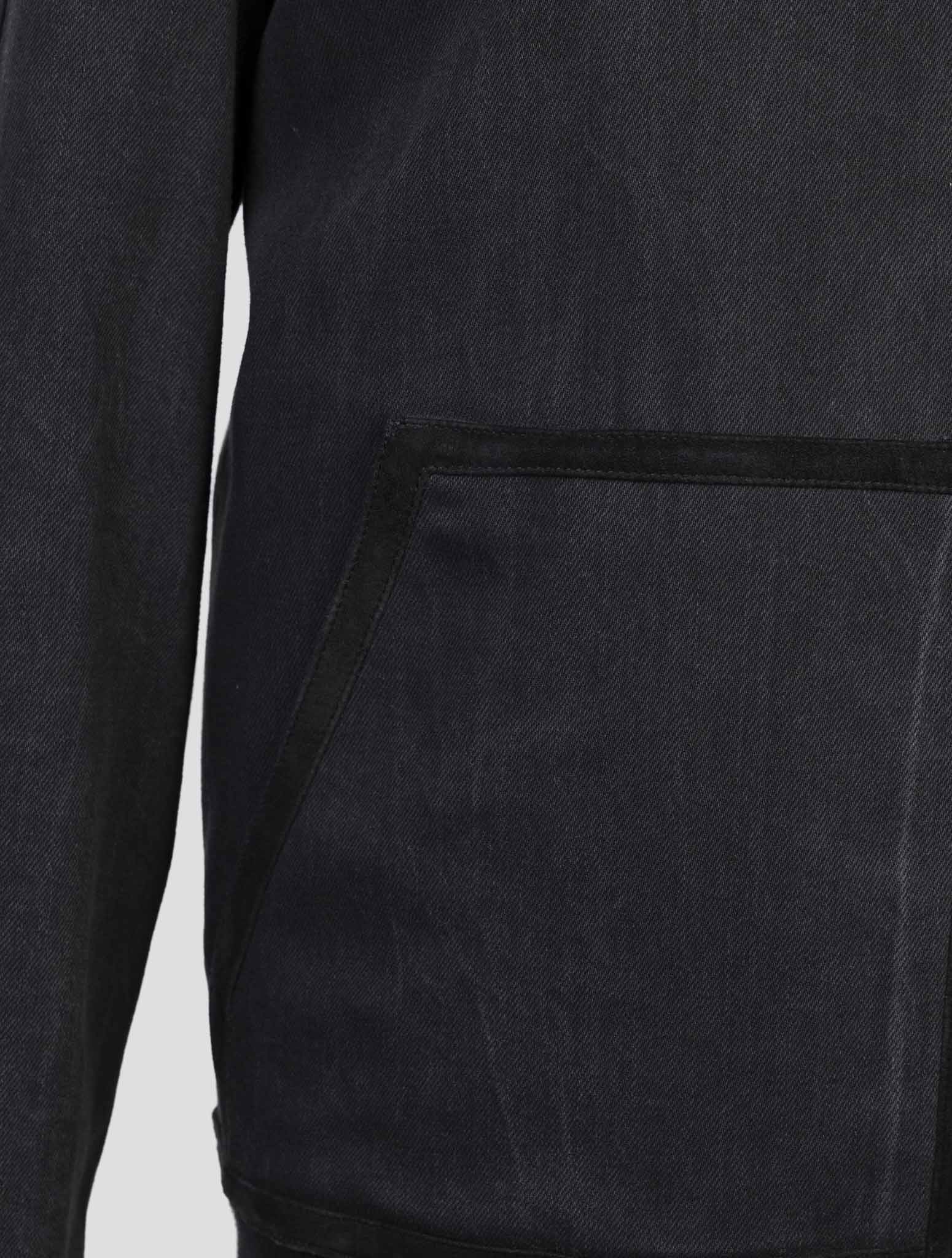 Kiton Dark Blue Cotton Ea Weasel Fur Coat