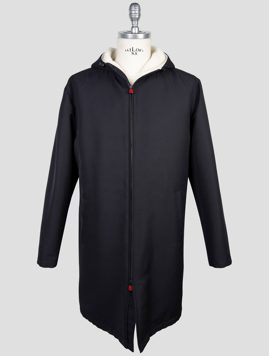 Kiton Blue Wool Pa Overcoat