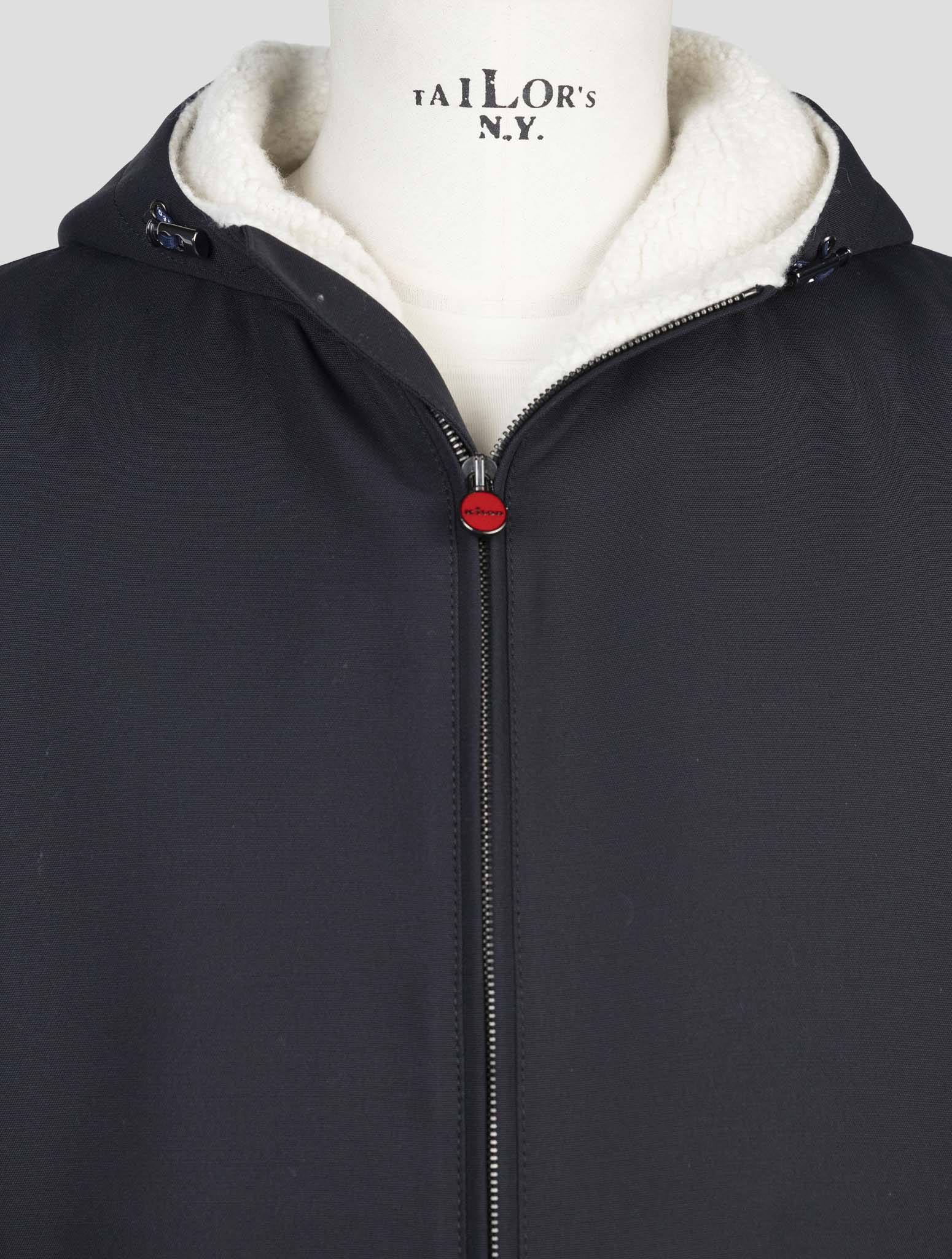 Kiton Blue Wool Pa Overcoat