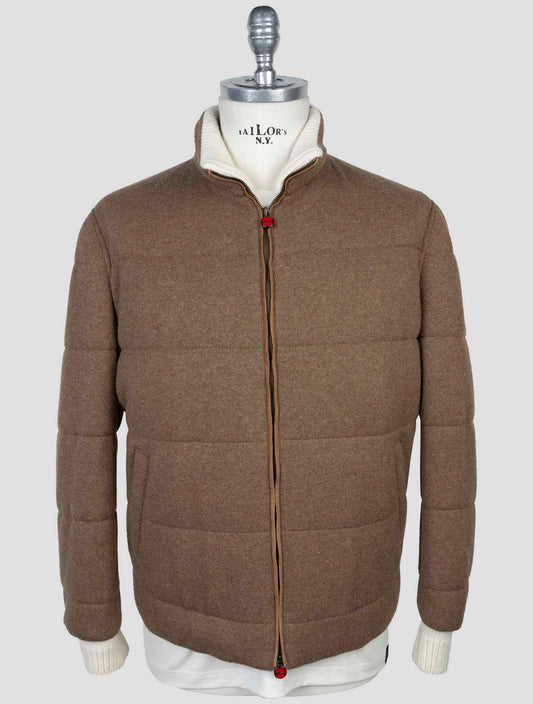 Kiton Brown Wool Cashmere Pa Coat