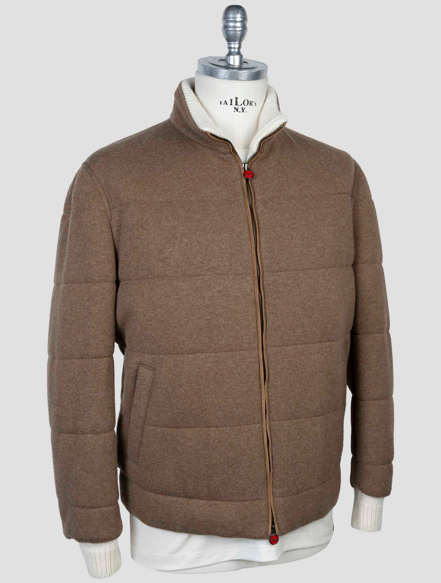 Kiton Brown Wool Cashmere Pa Coat