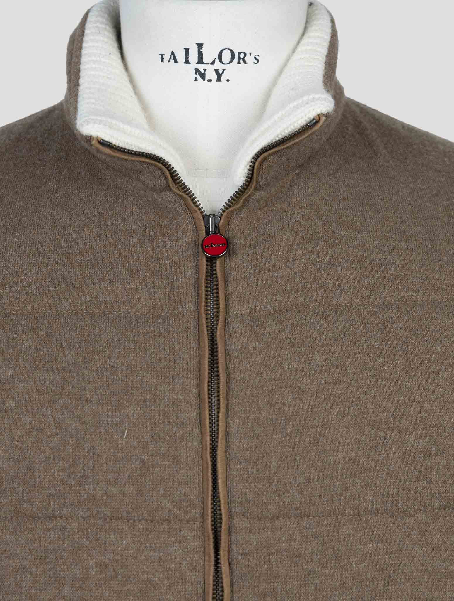 Kiton Brown Wool Cashmere Pa Coat