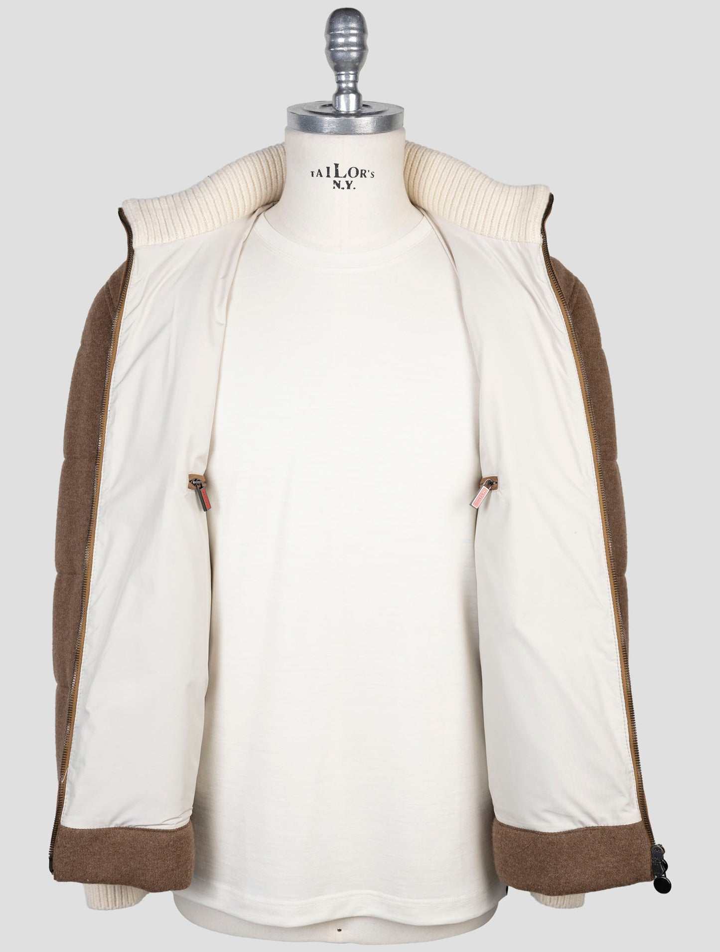 Kiton Brown Wool Cashmere Pa Coat