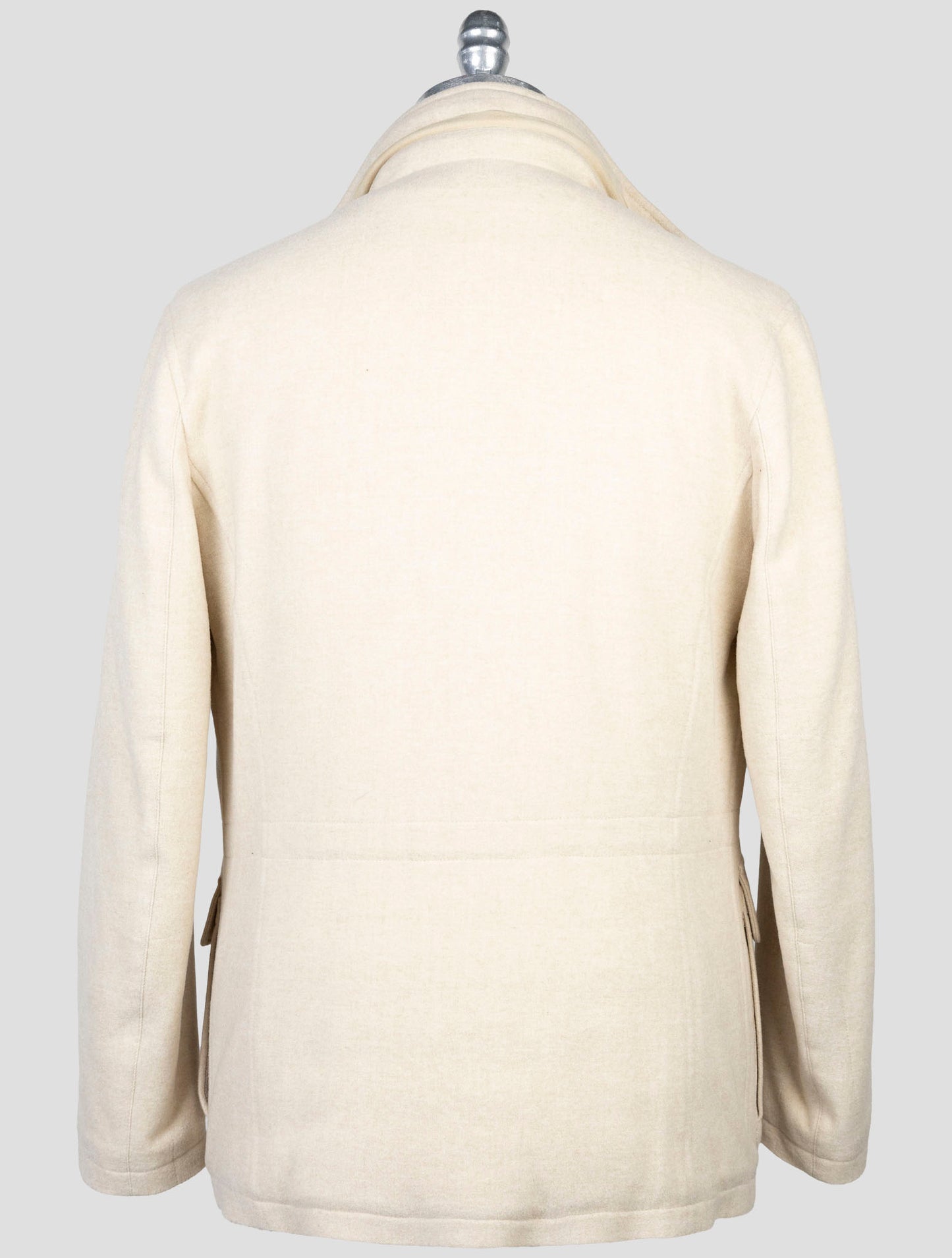 Kiton Beige Virgin Wool Silk Cashmere Ea Coat