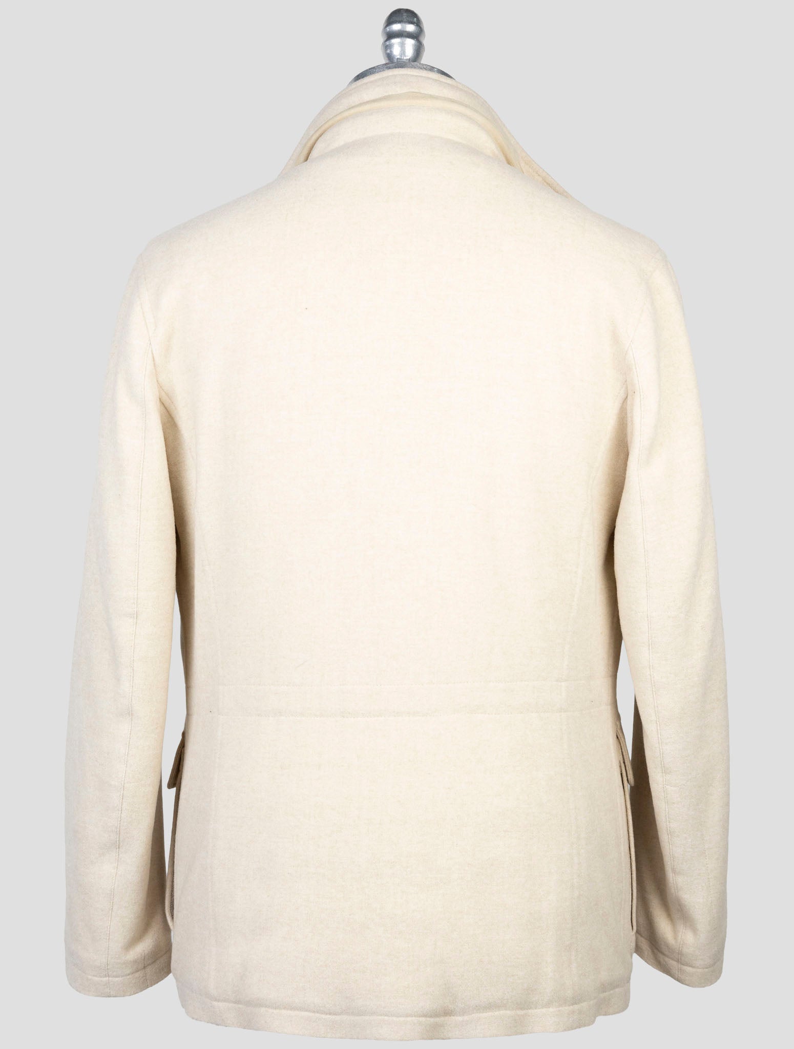 Kiton Beige Virgin Wool Silk Cashmere Ea Coat