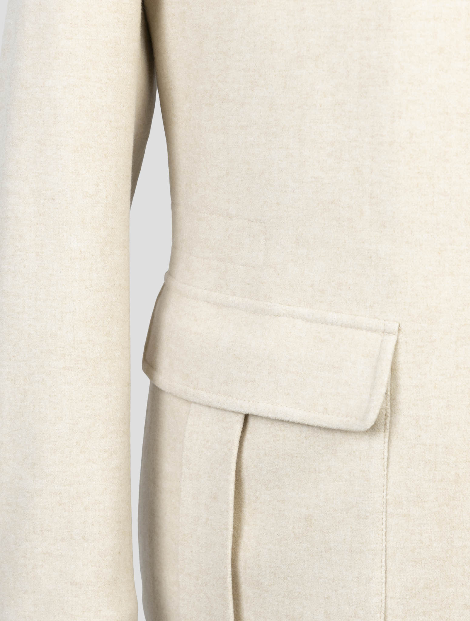 Kiton Beige Virgin Wool Silk Cashmere Ea Coat