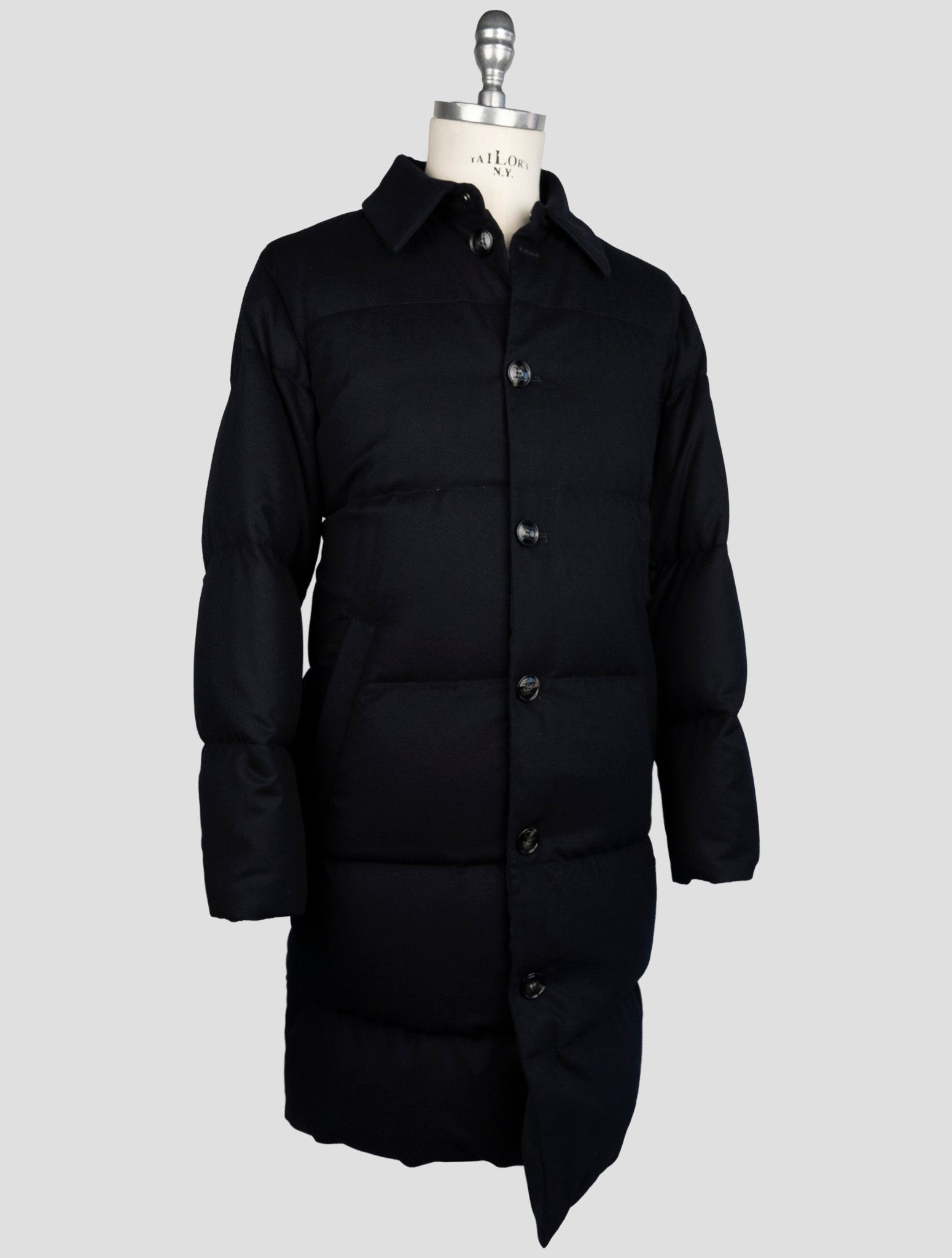 Kiton Blue Cashmere Ea Overcoat back view