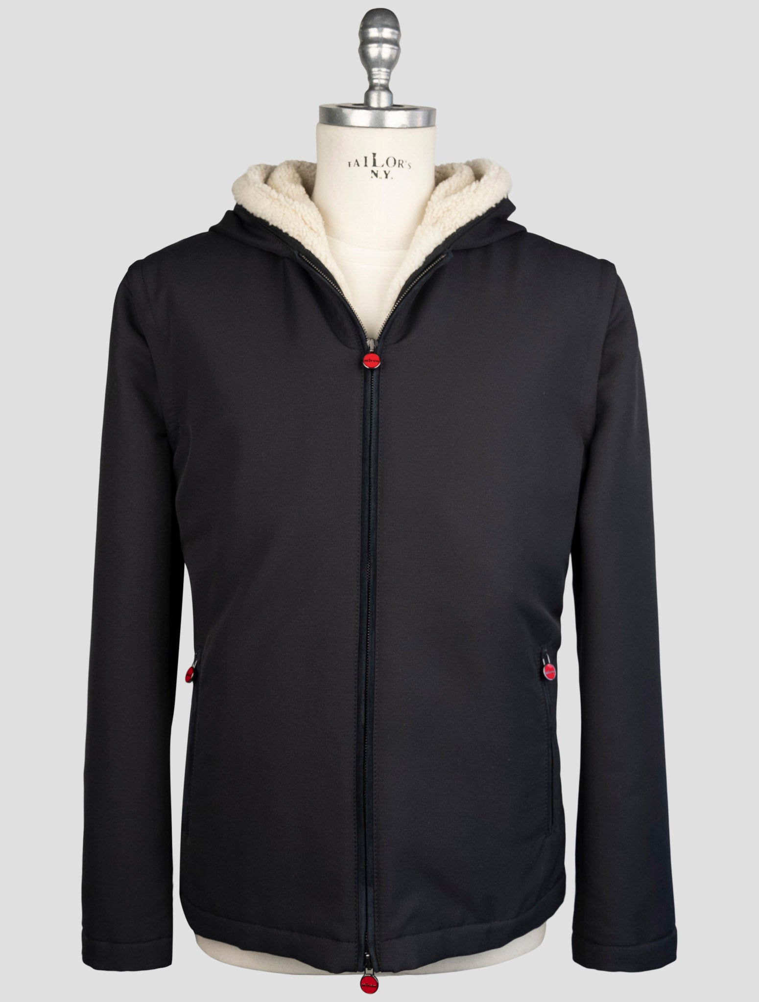 Kiton Blue Wool Pa Coat