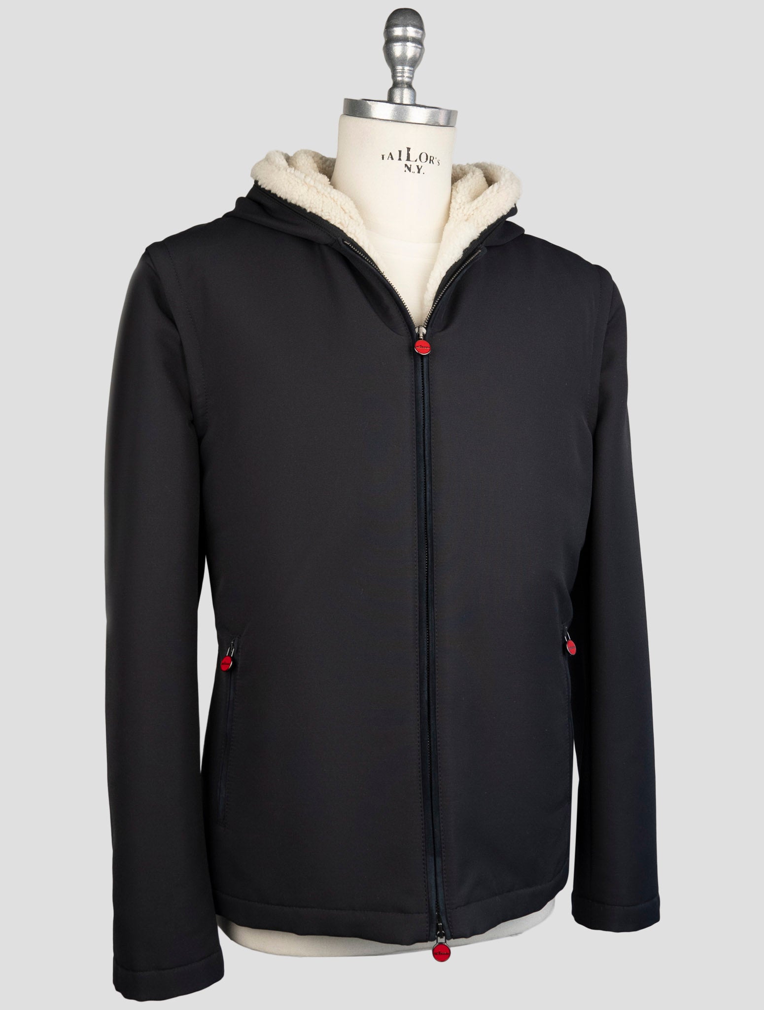 Kiton Blue Wool Pa Coat