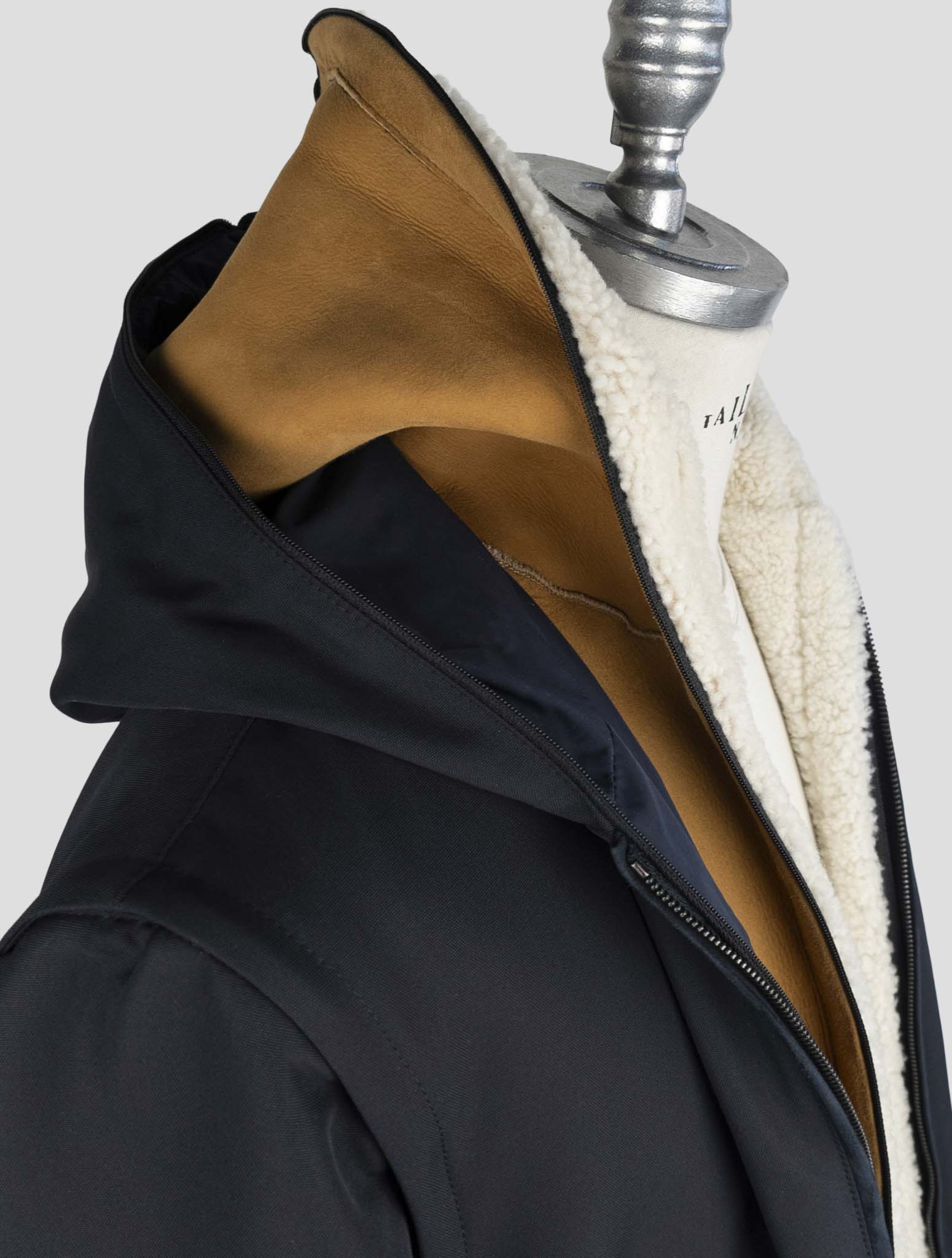 Kiton Blue Wool Pa Coat