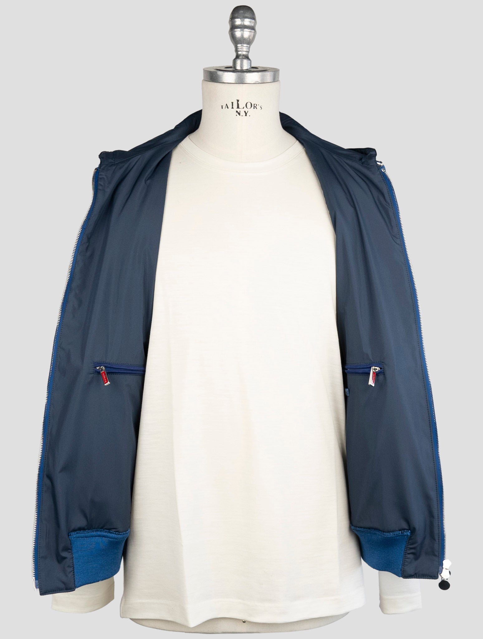 Kiton Blue Cotton Wool Gilet