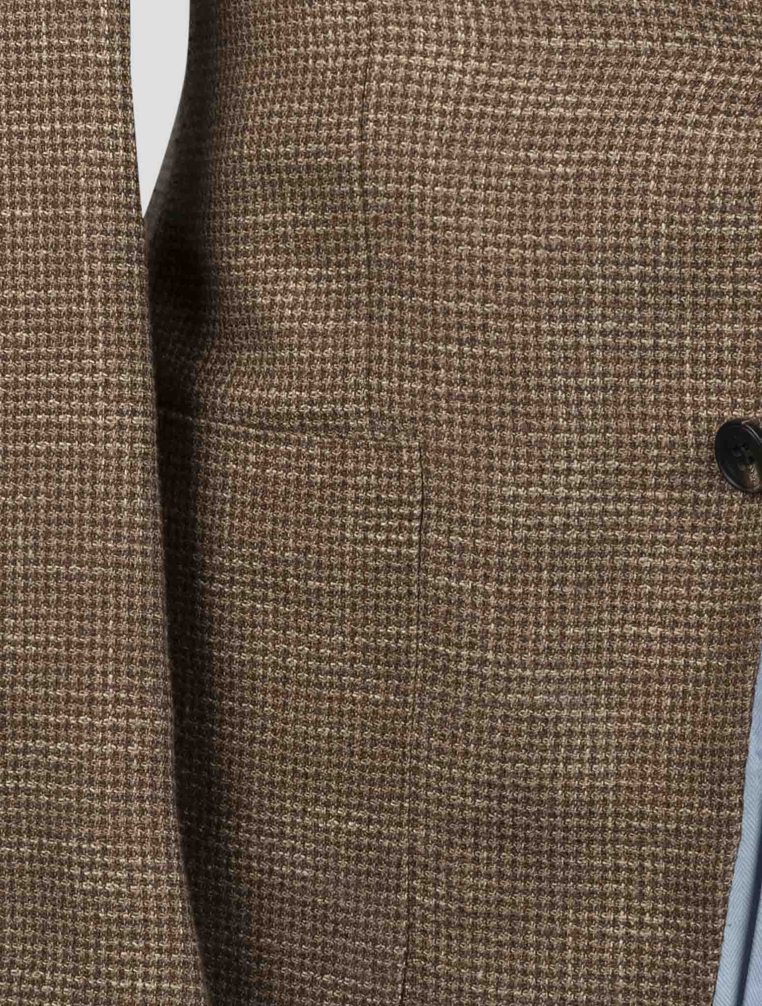 Kiton Brown Cashmere Silk Cotton Virgin Wool Pa Blazer