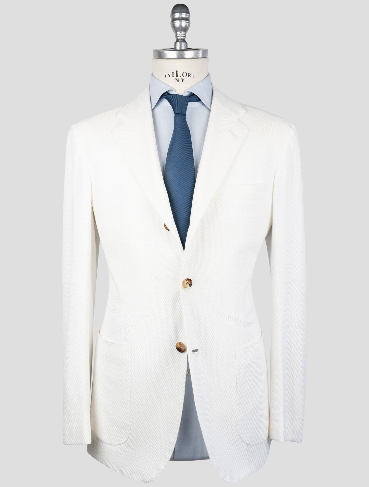 Kiton White Cotton Blazer