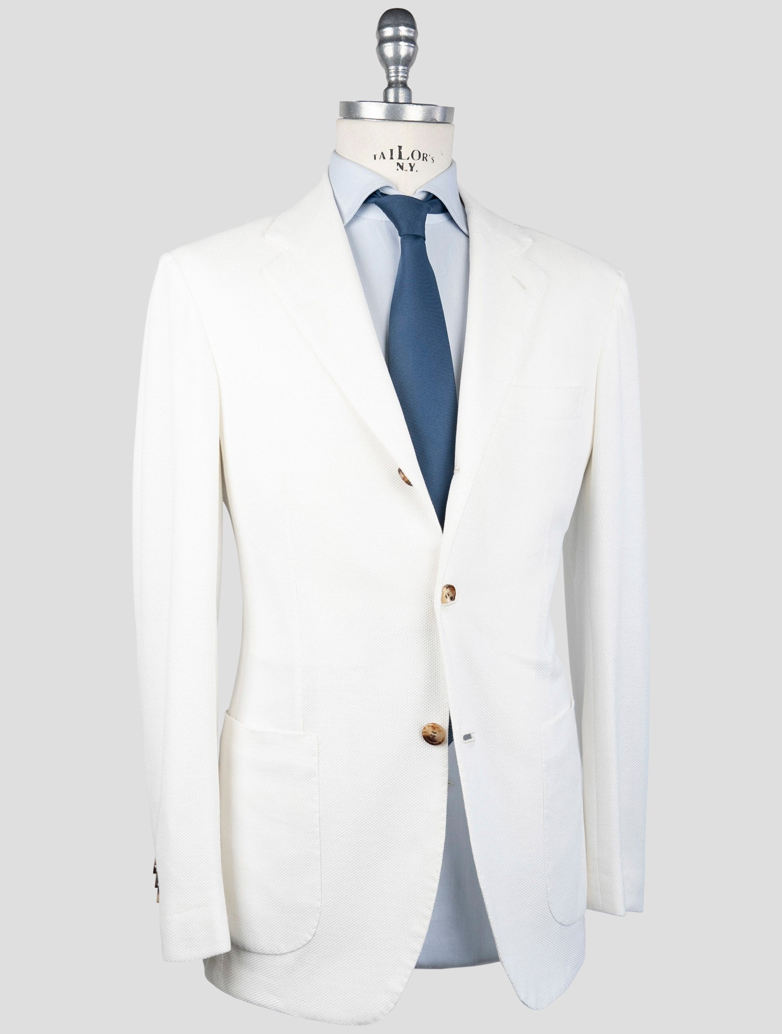 Kiton White Cotton Blazer